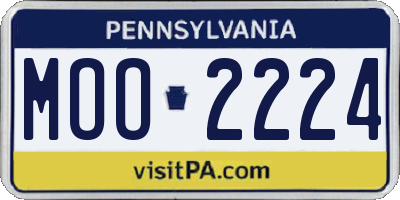 PA license plate MOO2224