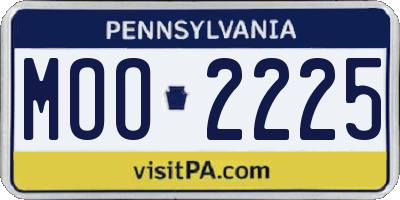 PA license plate MOO2225