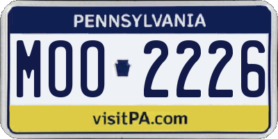 PA license plate MOO2226