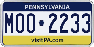 PA license plate MOO2233