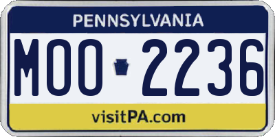 PA license plate MOO2236