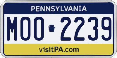 PA license plate MOO2239