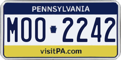 PA license plate MOO2242