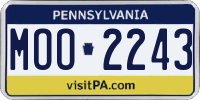 PA license plate MOO2243