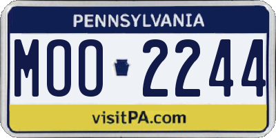 PA license plate MOO2244