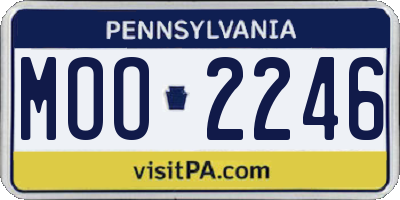 PA license plate MOO2246