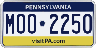 PA license plate MOO2250