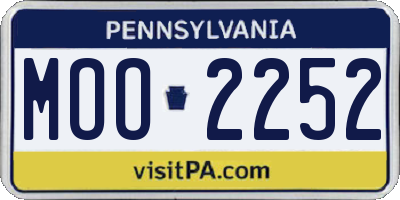 PA license plate MOO2252