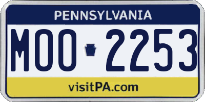 PA license plate MOO2253