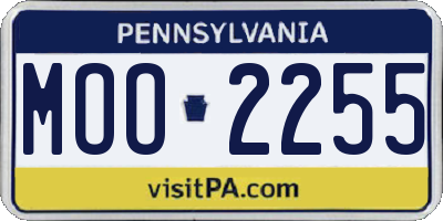 PA license plate MOO2255
