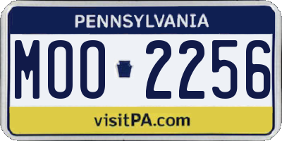 PA license plate MOO2256