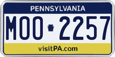 PA license plate MOO2257