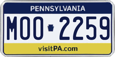 PA license plate MOO2259