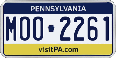 PA license plate MOO2261