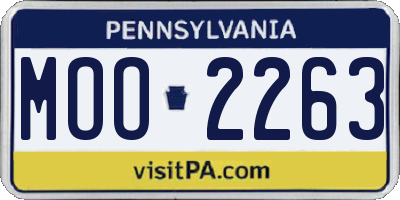 PA license plate MOO2263