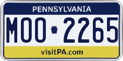 PA license plate MOO2265