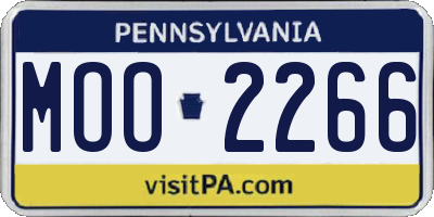 PA license plate MOO2266