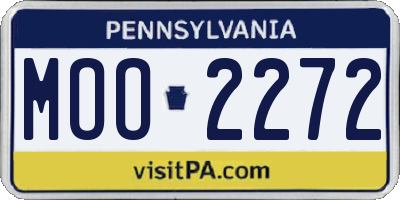 PA license plate MOO2272