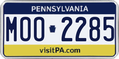 PA license plate MOO2285