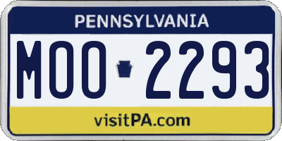 PA license plate MOO2293