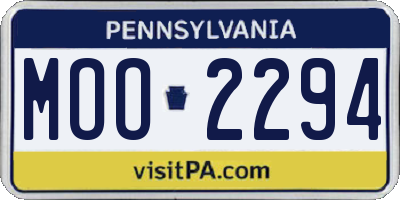 PA license plate MOO2294