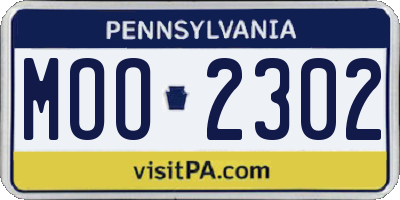 PA license plate MOO2302
