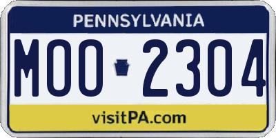 PA license plate MOO2304