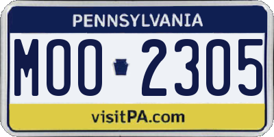 PA license plate MOO2305