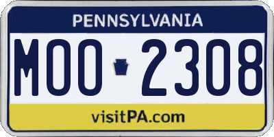 PA license plate MOO2308