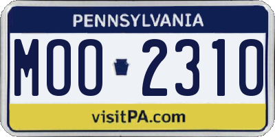 PA license plate MOO2310