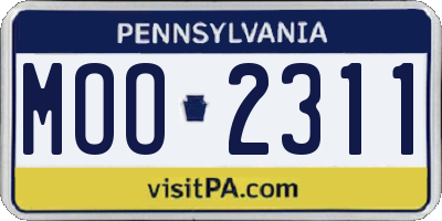 PA license plate MOO2311