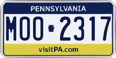 PA license plate MOO2317