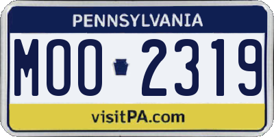PA license plate MOO2319