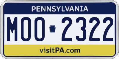 PA license plate MOO2322