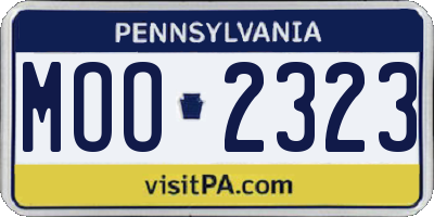 PA license plate MOO2323