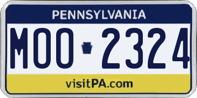 PA license plate MOO2324