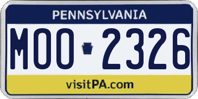 PA license plate MOO2326