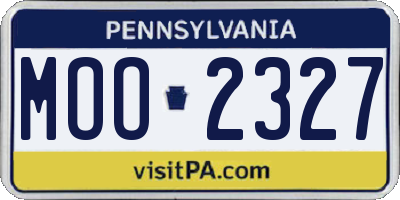 PA license plate MOO2327