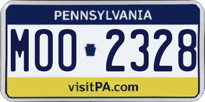 PA license plate MOO2328