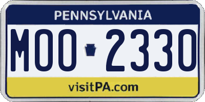 PA license plate MOO2330