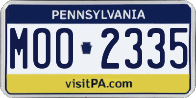 PA license plate MOO2335