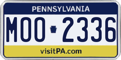 PA license plate MOO2336