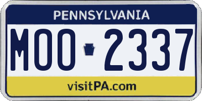 PA license plate MOO2337