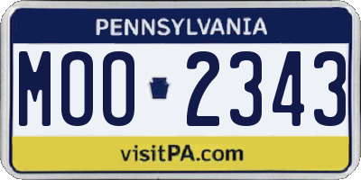PA license plate MOO2343
