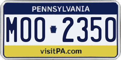PA license plate MOO2350