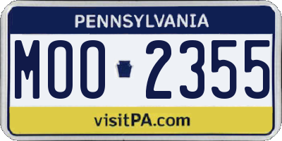 PA license plate MOO2355