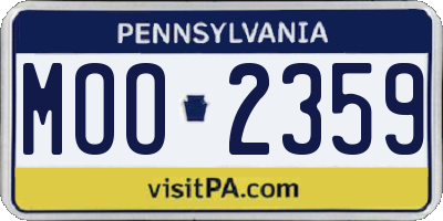 PA license plate MOO2359
