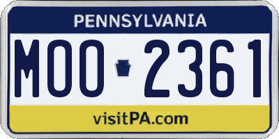 PA license plate MOO2361