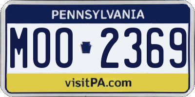PA license plate MOO2369