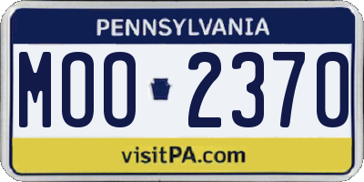 PA license plate MOO2370